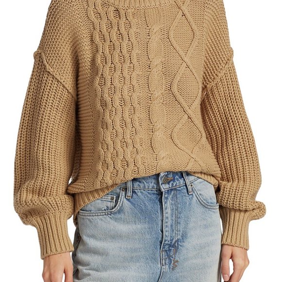 Free People NWT Dream Mixed-Knit Sweater Size XS - Picture 4 of 4